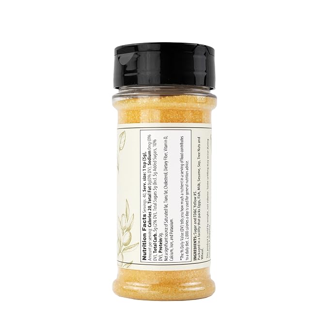 Olive & Vine Yellow Sanding Sugar, Sweet Finish, For Baking & Decorating, Rich Tradition, Authentic Taste, For Global Recipes (7.2 Ounce)