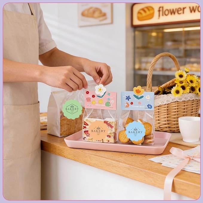 500 Pcs 2" Round Thermal Labels, Scalloped Multi-Colors Blank Circle Sticker for Small Business, Thank You, Logo Design, Waterproof for Direct Thermal Label Printers (Pastel 5 Colors)