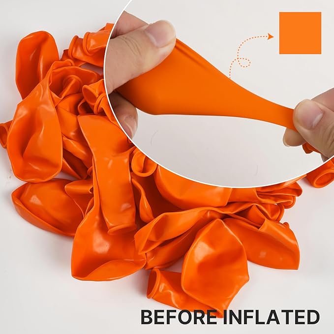 PartyWoo Tangerine Orange Balloons, 100 pcs Dark Different Sizes Pack of 36 Inch 18 Inch 12 Inch 10 Inch 5 Inch Deep for Balloon Garland as Party Decorations, Orange-Y9