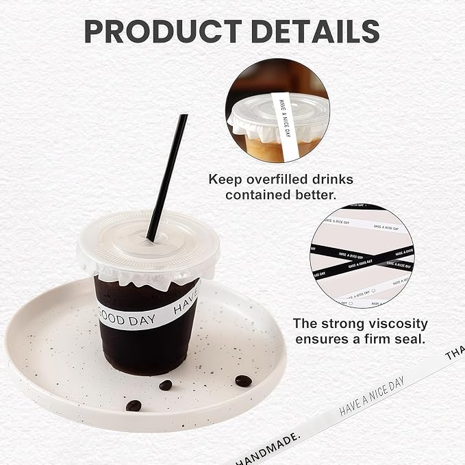 50pcs 12in Handmade Self-Adhesive Stickers - Long Label Sealing Stickers for Food Retail, Tamper Evident, Cake Baking & Gift Decorating