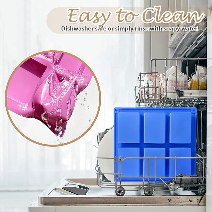 Rectangle Molds Silicone for Deep Chocolate Bar Food Grade Baking Molds for Rice Crispies Treats Cake Chocolate Bar Desserts Ice Cube Wax Melts Soap Homemade Non-stick Molds BPA free DIY Tray Molds