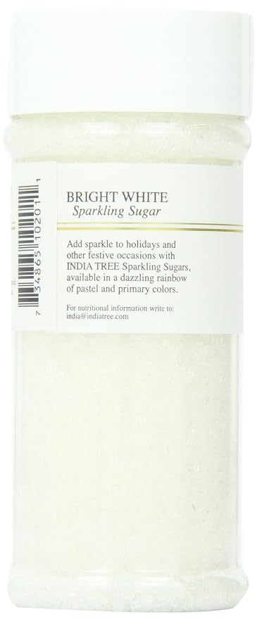 India Tree White Sparkling Sugar, 7.5 oz | Decorating Sugar for Baking & Confections