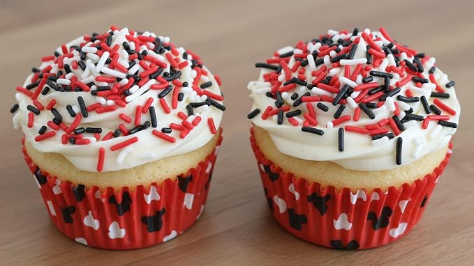 NCS Red, White & Black Jimmies Edible Sprinkles – Cupcake, Cake & Cookie Decorations, 7 oz