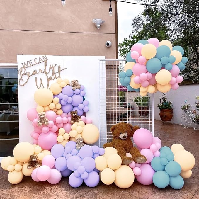 Blue Purple Pink Nude Balloon Garland Arch Kit, 160Pcs Latex Balloons Different Size Balloons 18 12 10 5 inch for Birthday Baby Shower Wedding Bridal Shower Party Decorations