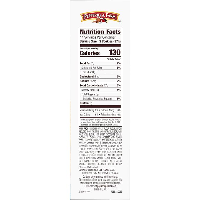 Pepperidge Farm Cookies Classic Collection, 9 Cookie Varieties, 13.25 Oz. Box