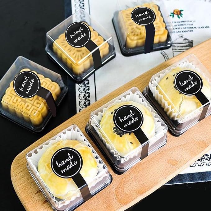 300Pcs Seal Stickers for Food Baking Sealing Stickers Labels for Baked Goods Long Pastry Cake Box Seal Sticker Labels for Cookie Bakery Sticker for Packaging Adhesive Dessert Cup Label for Jars