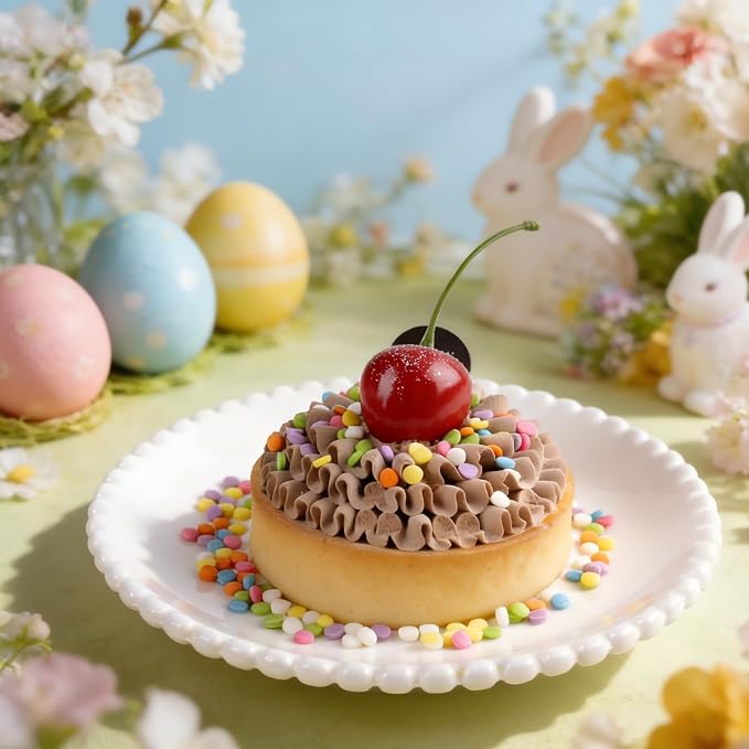 Easter Sprinkles for Cake Decorating, 8Oz Rainbow Jimmies Pearl Bunny Confetti Pastel Sprinkles for Cookie Baking Ice Cream Cupcake Decorations