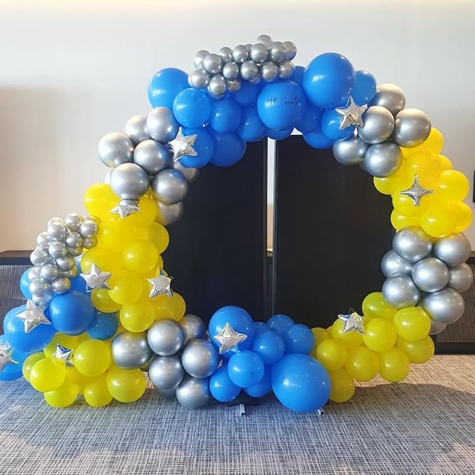 Royal Blue and Yellow Balloon Garland Kit, Graduation Balloons Royal Blue and Yellow Balloon Arch Kit with Different Sizes 18/12/10/5 inch Balloons for Graduation Birthday Anniversary Party Decoration