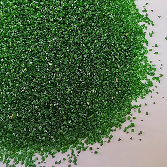 HeDeon&Rles Edible Green Sanding Sugar Crystals for Baking 120g/4.23oz Sparkling Sugar Crystals Cake Cupcake Pancake Ice Cream Top Spring Birthday Wedding Easter Halloween ChristmasCake Decoration