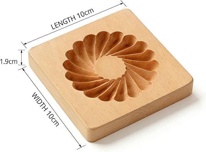 Carved Wooden Gingerbread Cookie Mold,3D Wooden Baking Mold Cookie Biscuit Press Stamp Molds,Cookie Cutter,Cookie Stamp,DIY Biscuit Stamp Mould for Halloween Thanksgiving Christmas(Round)