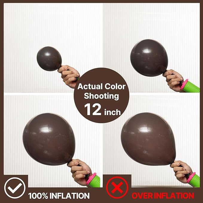 PartyWoo Dark Brown Balloons 100pcs Different Sizes of 18 12 10 5 Inch Boho Coffee Neutral Fall Balloon Arch Kit for Bachelorette Baby Shower Anniversary Birthday Party Decorations Brown-F20