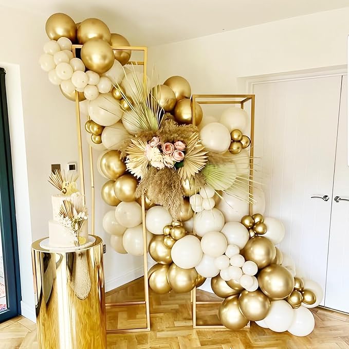 Voircoloria 90pack Metallic Gold Balloons Different Size 18/12/10/5 Inch Chrome Gold Balloon Garland Arch Kit for Wedding, New Year, Birthday, Graduation, Bridal Shower, Baby Shower Decorations