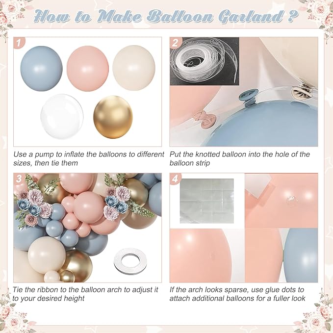 Gender Reveal Balloon Garland Arch Kit, 126Pcs Pink Blue Sand White Gold Balloons for Boy or Girl Gender Reveal Decorations Baby Shower Boho Bachelorette Wedding Birthday Party Supplies