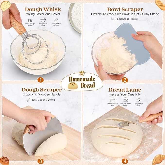 Sourdough Starter Kit, Sourdough Bread Baking Supplies, Sour Dough Starter Kits, Sourdough Tools for Modern Home And Kitchen, Sour Dough Tools, Bread Making Tools Kit, Gifts for Bakers Women Wife Mom