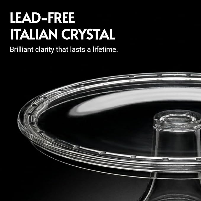 Godinger Cake Stand, Crystal Glass Footed Cake Plate Serving Platter - Made in Italy