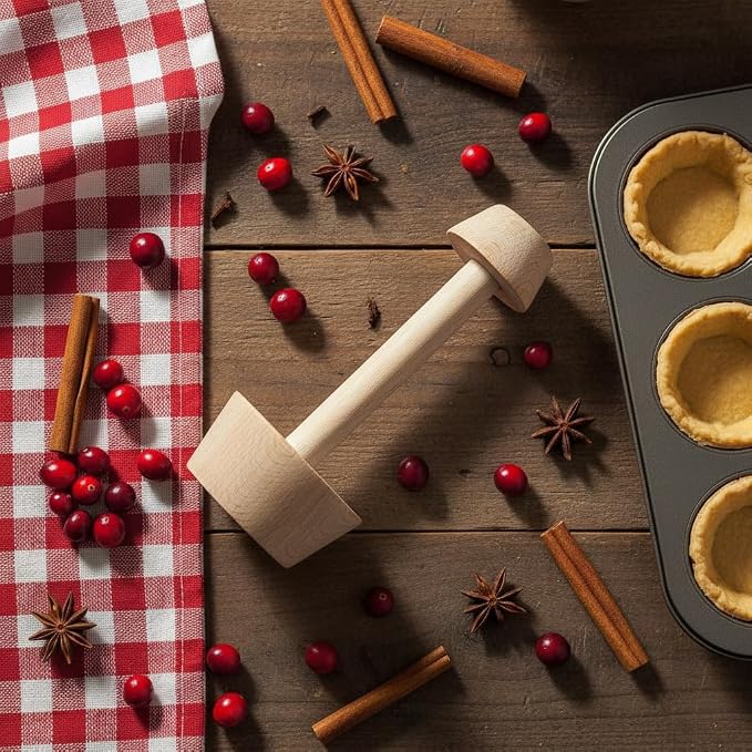 Wooden Tart Tamper Pastry Tamper Double Side Egg Tart Tamper Mold DIY Cake Pastry Pusher for Kitchen Party Baking, Pie, Tart and Quiche Pans Tools
