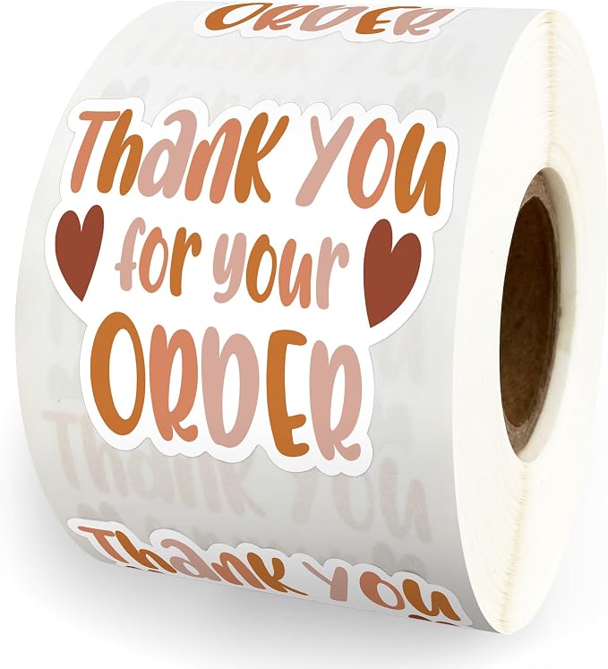 500pcs Thank You for Your Order Stickers Roll Small Business, Handmade Customer Appreciation Happy Mail Stickers, Boho Boutique Packaging