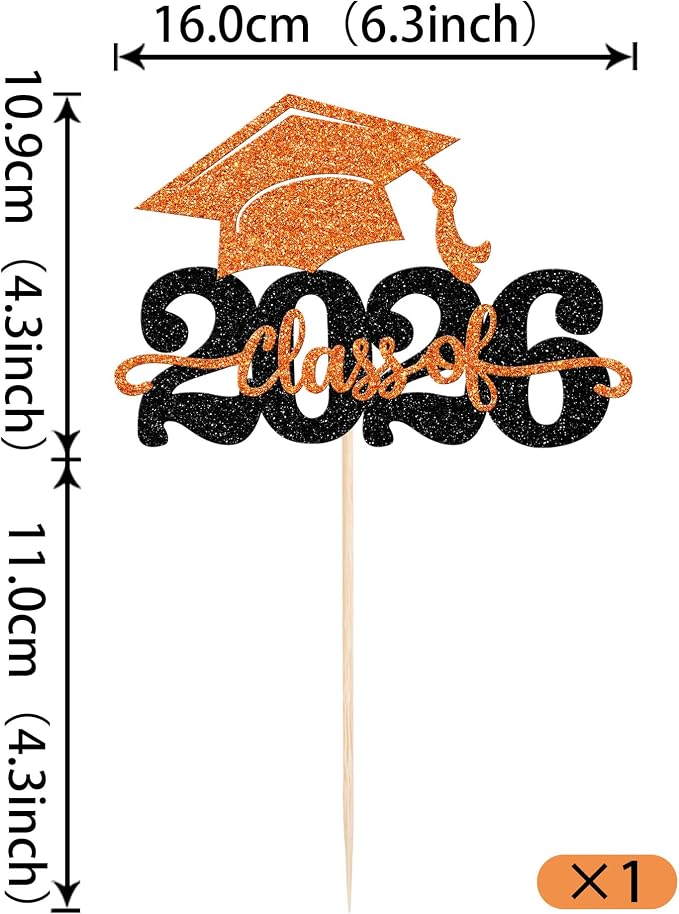 1 Pack Class of 2025 Cake Topper Glitter Congrats Grad Cap 2025 Graduation Cake Pick for 2025 Graduation Theme High School Boys Girls Graduate Party Cake Decorations Supplies Black Purple