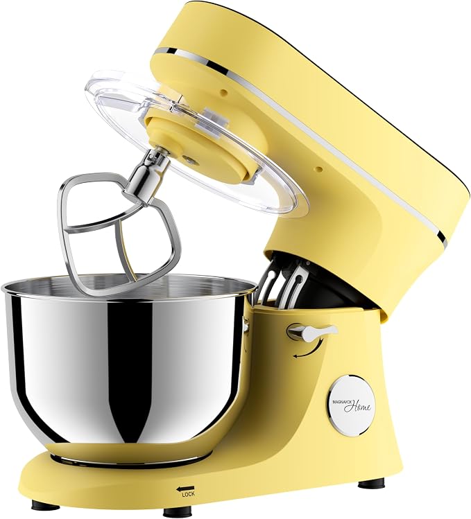 Magnavox Home, 6.3 qt Digital Touchscreen Stand Mixer, 11 Speeds, Yellow