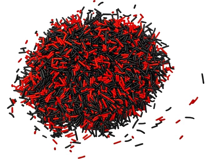 Edible School Graduation Sprinkles, Black Graduation Caps Mixed with RoyalBlue & White, Black & Red Jimmies for Ice Cream Cupcakes Cookies Topping Cake Decorating, 4.23 oz