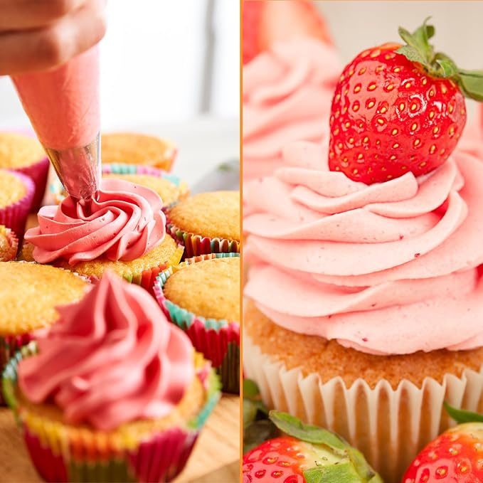 Kasmoire 3Pcs/set Ball Russian Piping Tips,Stainless Steel Russian Piping Tips with 10Pcs Disposable Piping Bags,Cake Icing Nozzles Flower Cake Decorating Tips Kit For Baking