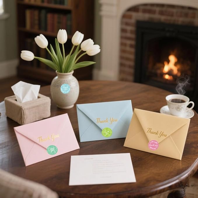 500 Colorful Thank You Stickers Heart Floral Thank You Sticker for Packaging Flower Small Business 1 Inch 9 Designs Handmade Presents Bags Envelopes Shopping Small Shop Mailers Wrapping