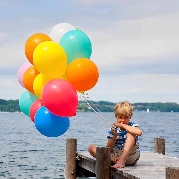 Voircoloria 120pcs Colorful Balloons 12inch Rainbow Latex Balloons for Boys Girls Birthday Baby Shower Gender Reveal Wedding Decorations