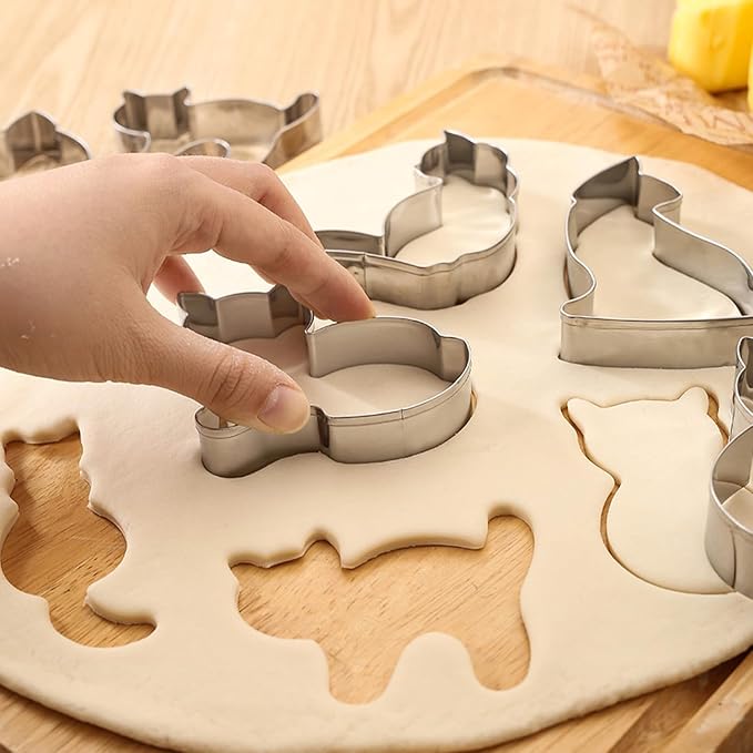 9-Piece Cat Cookie Cutter Set - 9 Unique Cat Shapes for Treats, Fondant, Pastry, DIY Baking Supplies. by ENBRWAS.