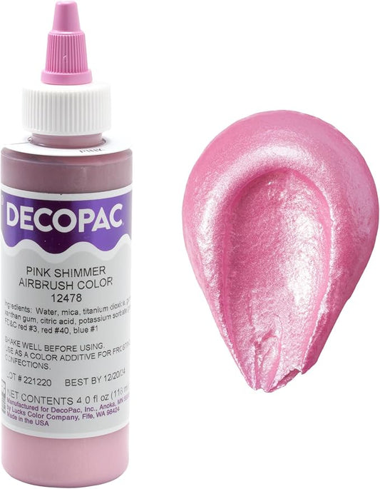 Pink Shimmer Premium Airbrush Color Cake Decorations - Food Coloring - Airbrush Color - 4 Fl Oz