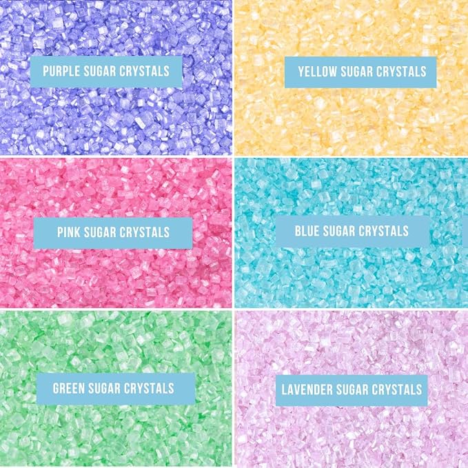 Sweets Indeed Pastel Colored Sugar 6 Cell Set – Decorative Sanding Sugar for Baking & Decorating, Cupcakes, Cookies, Cakes & Desserts – Spring Easter Baking Decorations – 6.45 oz