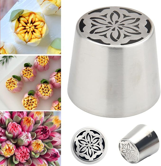 Extra Large Russian Piping Tips for Marshmallows Stainless Steel Flower Frosting Nozzles many styles Cake Decorating Baking tool for Buttercream, Cupcakes Cookies(SL50)