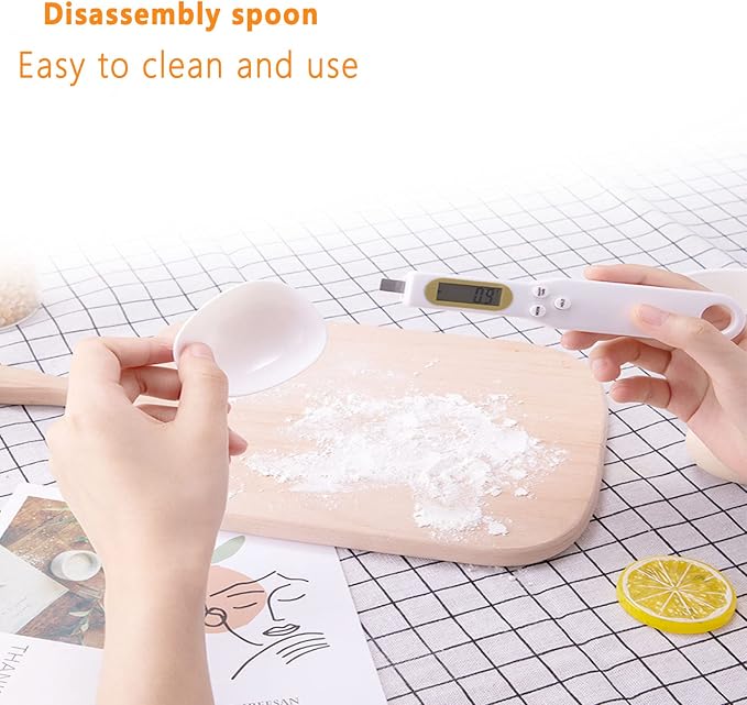 Spoon Scales Digital Weight Grams, 0.5g-500g Kitchen Electronic Gram Measuring Spoon Scales with Accurate LCD Display for Dispensing Coffee Beans, Milk, Flour