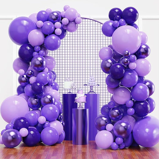 YMSZ Purple Balloon Garland Arch Kit, Dark Purple Balloons and Purple Balloon for for Purple Birthday Wedding Baby Shower Party Decorations