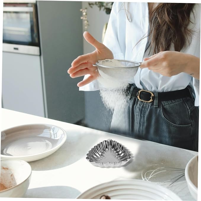 20Pcs Stainless Steel Egg Tart Molds Tart Pans Muffin Baking Molds Non-Stick Kitchen Cooking Molds for Home Bakery Desserts 3.07X2.55X0.78In