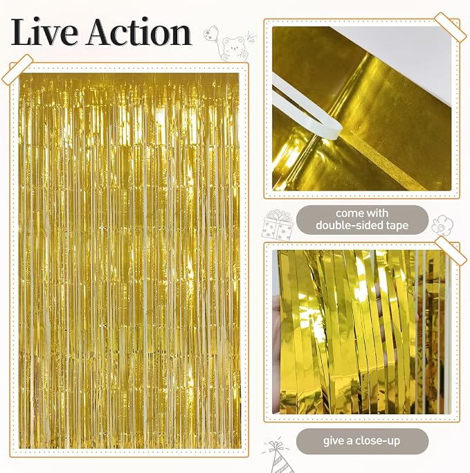 157Pcs Black Gold Silver Balloons Garland Arch Kit with Gold Fringe Curtain for New Year’s Eve Graduation Birthday Black Tie Gala Anniversary Wedding Party Decorations