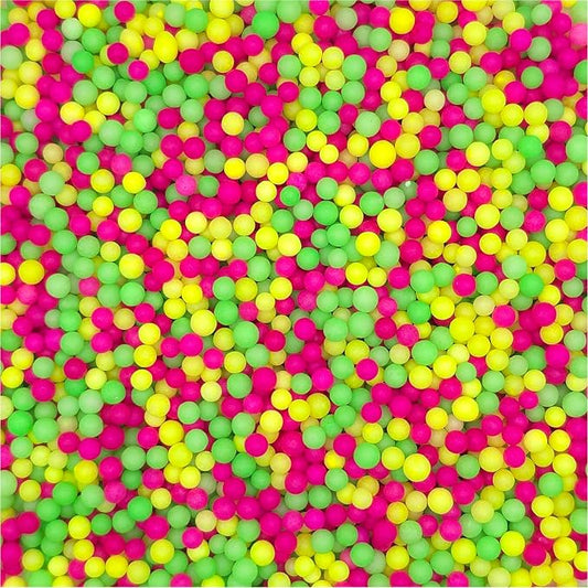 NCS Neon Pink, Yellow & Green (Under Blacklight) 4mm Edible Sugar Pearls Sprinkles – Cupcake, Cake, Cookie & Baking Decorations, 7 oz
