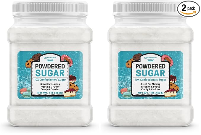 Unpretentious Powdered Sugar Confectioners Sugar, For Baking, Candy Making, Desserts (16 Ounce) (Pack of 2)