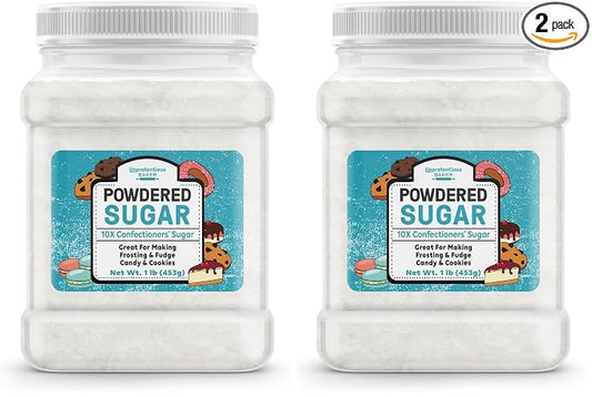 Unpretentious Powdered Sugar Confectioners Sugar, For Baking, Candy Making, Desserts (16 Ounce) (Pack of 2)