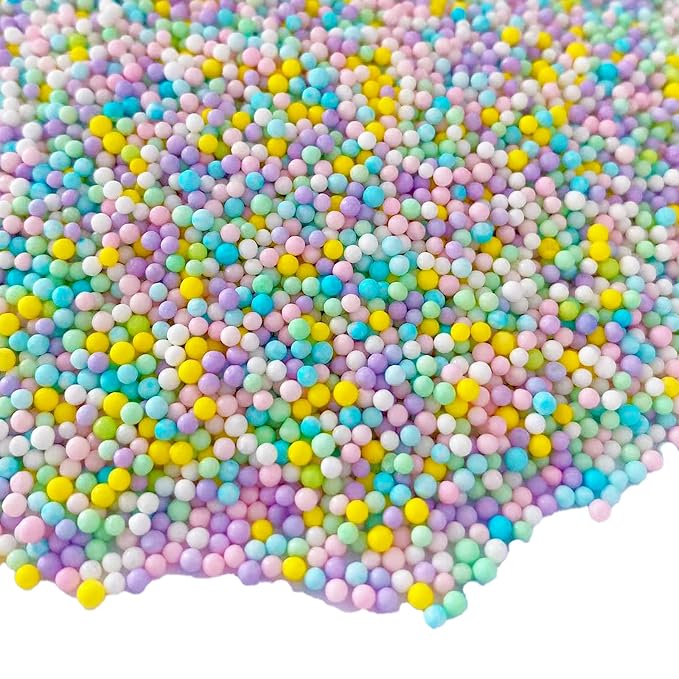 Sentovac Pastel Nonpareils Sprinkles Easter Edible Spring Sprinkle 2mm Mini Pearls Cake Decorating Sugar Candy Cookie Cake Cupcake Topper Ice Cream Baking Decorations Valentines Wedding Easter Supplies