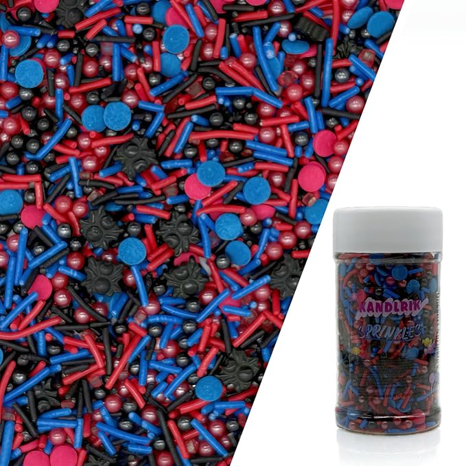 Spider Sprinkles Edible Superhero Cake Decorating Cake Decorations Cupcake Toppers Cookie Decorating Perfect for Cakes,Cupcakes,Desserts Toppings 3OZ