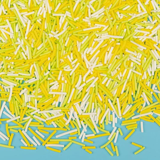 Twisweet Yellow Green White Sprinkles 4.6oz, Edible Jimmies Sprinkles for Cake Decorating, Lemon Citrus Cupcake Toppers, Baking Sugar Sprinkles for Birthday, Baby Shower, Summer Party Desserts