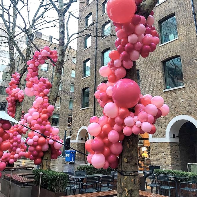 PartyWoo Hot Pink Balloons 140pcs Different Sizes of 18 12 10 5 Inch Magenta Fuchsia Dark Pink Balloon Arch Kit Garland for Wedding Girl Baby Shower Princess Birthday 1950s Party Decorations Pink-Y01
