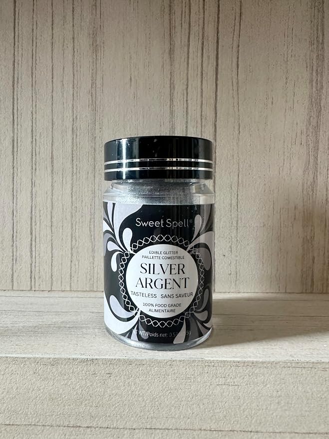 Sweet Spell Edible Glitter (15g) - Shimmer Sparkles for Drinks, Cakes, Cocktails - 100% Edible & Food Grade Glitter, Vegan, Gluten-Free (Silver)