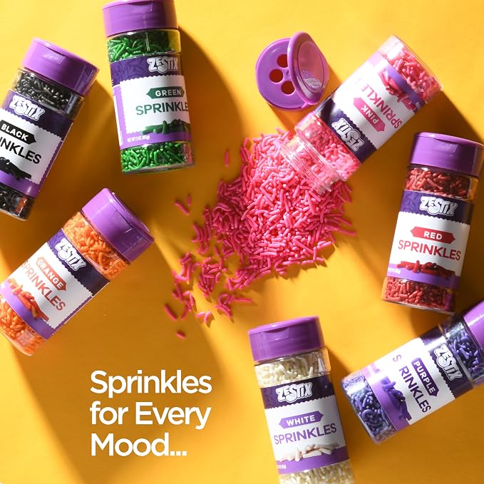 Pink Sprinkles 3 oz Bottle | Jimmies Sprinkles for Cake Decorating | Dessert Topping for Baking, Cupcakes, Cookies, Ice Cream, Holidays & Baby Showers