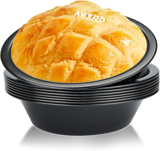 5 inch Mini Pie Pans, 8-Piece Small Round Cake Pan, Reusable Nonstick Carbon Steel Pie Tins for Oven and Instant Pot Baking