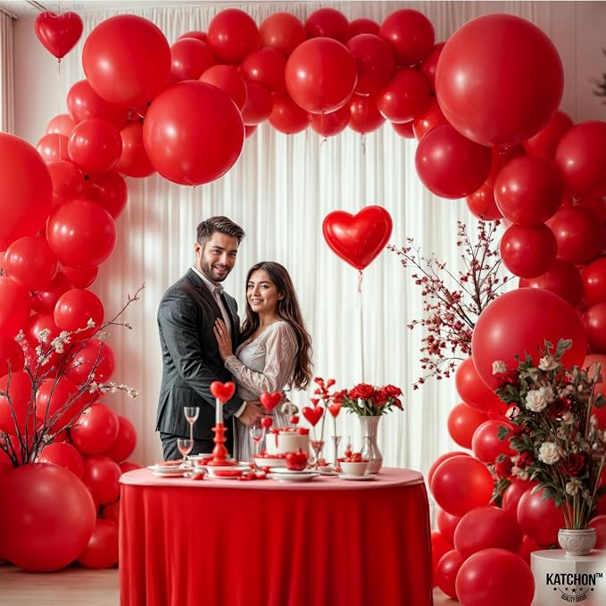 KatchOn, Red Balloons Arch Kit - 18 Inch, Pack of 120 | Latex Graduation Balloons for Graduation Decorations 2026 | Red Birthday Decorations | Baby Shower, Wedding, Anniversary Bridal Decorations