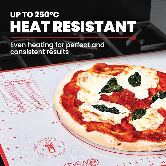 Silicone Baking Mat, Non-Stick Pastry & Dough Mat, Three Quarter Sheet Medium Size Silicone Mat, Kitchen Counter, Baking Supplies & Essentials, 19" x 13" (Pack of 3)