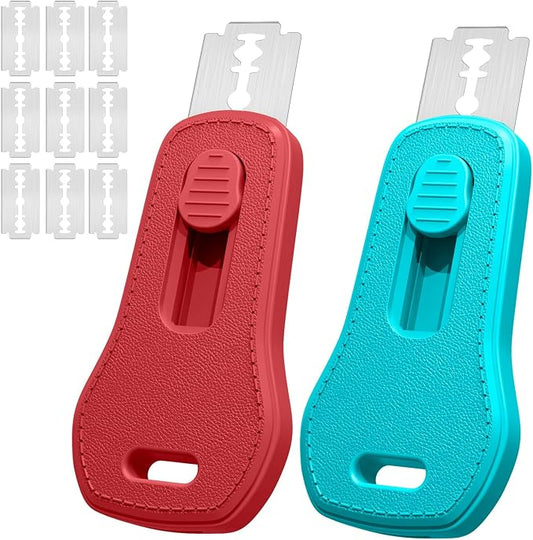 24SHEN Bread Lame, Sourdough Scoring Tool with Extractable & Magnetic, Sour Dough Tools Sourdough Cutter for Homemade Bread Making, Scoring Knife Include 5 Razor Blades-Blue & Red