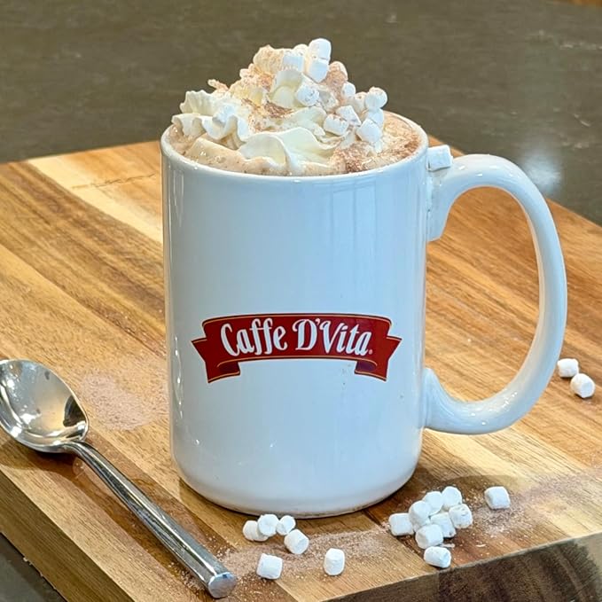 Caffe D'Vita Sugar Free Hot Cocoa Mix - Sugar Free Hot Chocolate Mix, Gluten Free, Low Fat, No Cholesterol, No Hydrogenated Oils, No Trans Fat, Kosher, Hot Cocoa Mix Bulk - 10 Oz Can