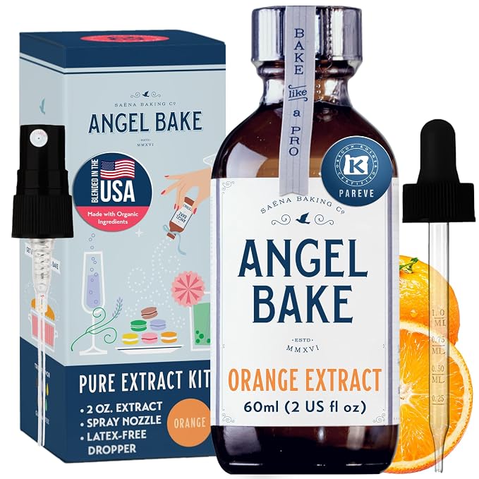 Angel Bake Pure Valencia Orange Extract, 5X Distilled, 2 oz